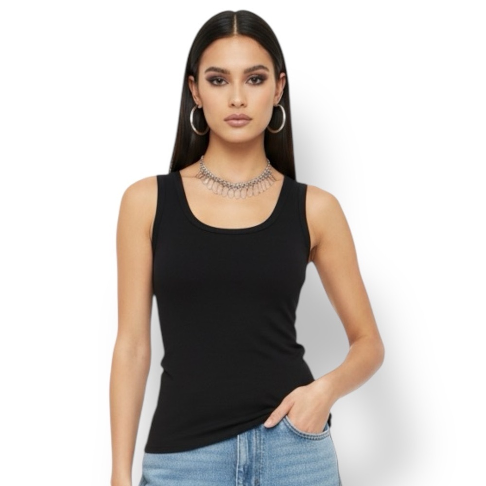 Vintage 90s Jean Paul Gaultier Black Tank Top Size 10